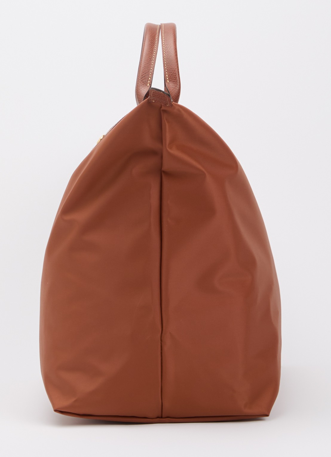 Longchamp Le Pliage reistas XL met leren details - detail 3 cognac