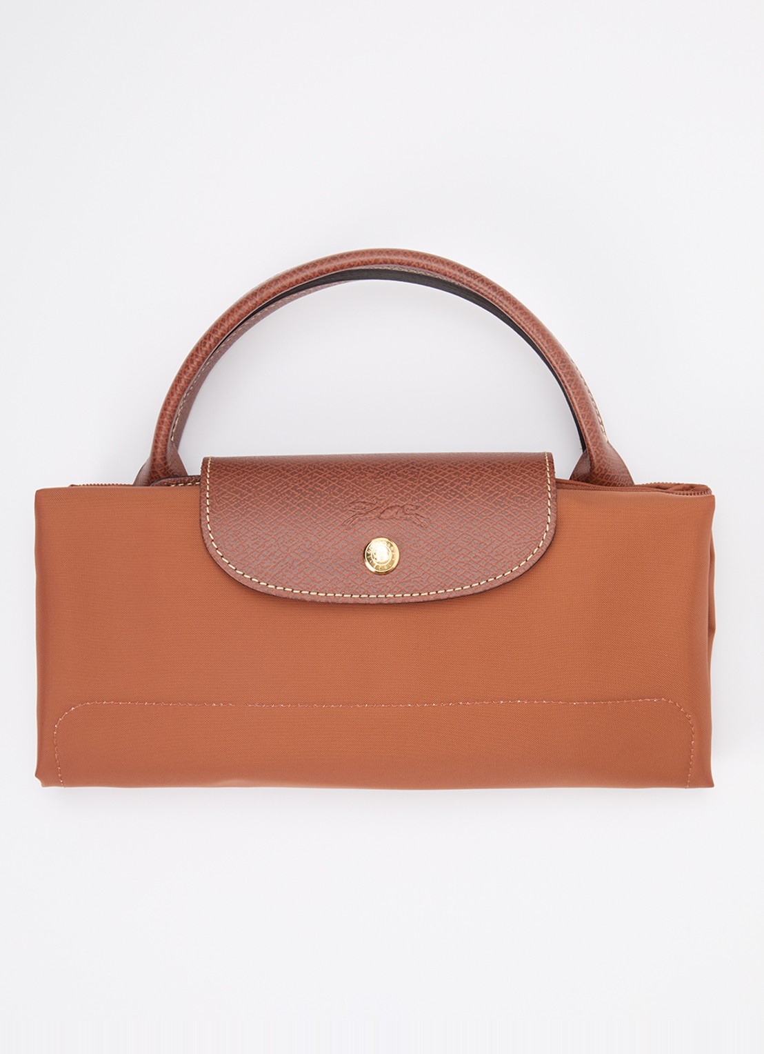 Longchamp Le Pliage reistas XL met leren details - detail 4 cognac