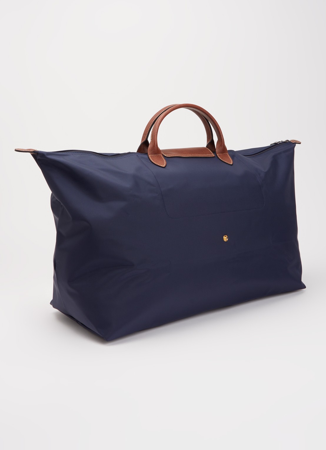 Longchamp Le Pliage reistas XL met leren details - achterkant 3 donkerblauw
