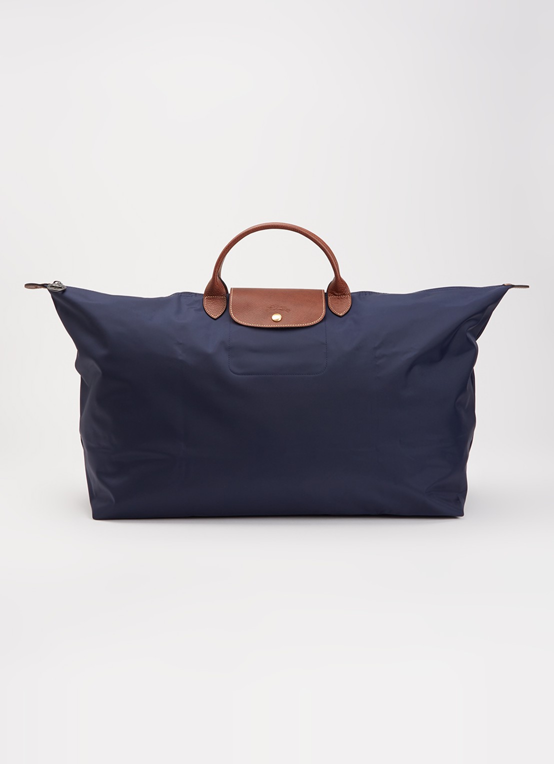 Longchamp Le Pliage reistas XL met leren details - voorkant donkerblauw