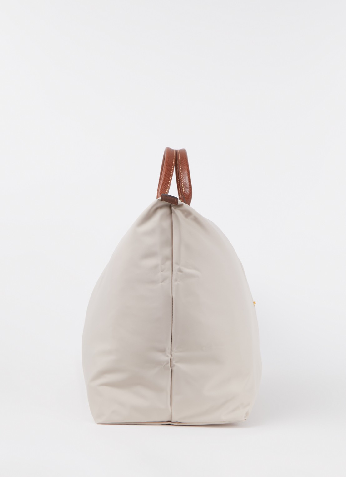 Longchamp Le Pliage reistas XL met leren details - detail 2 creme
