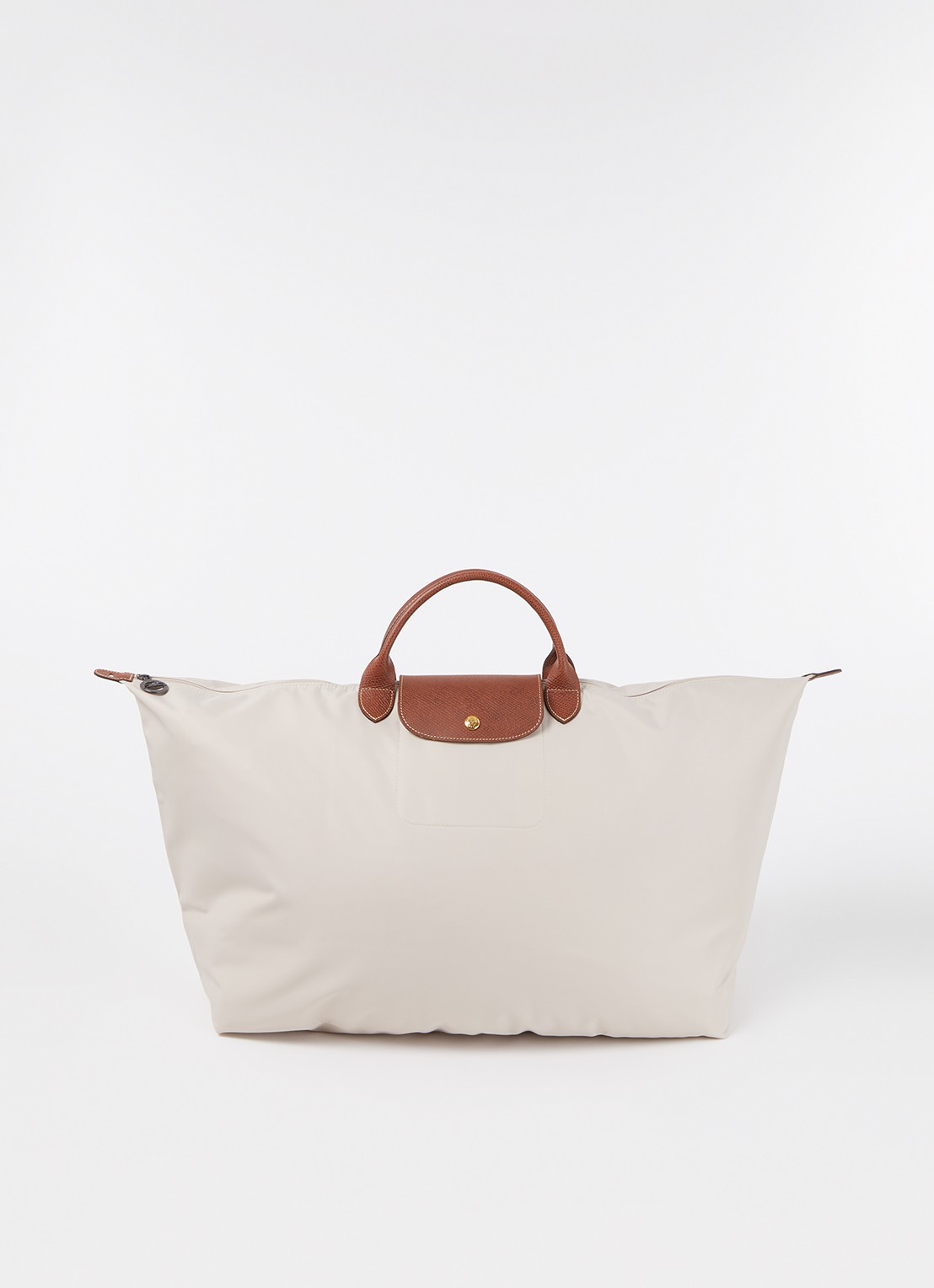 Longchamp Le Pliage reistas XL met leren details - voorkant 5 creme