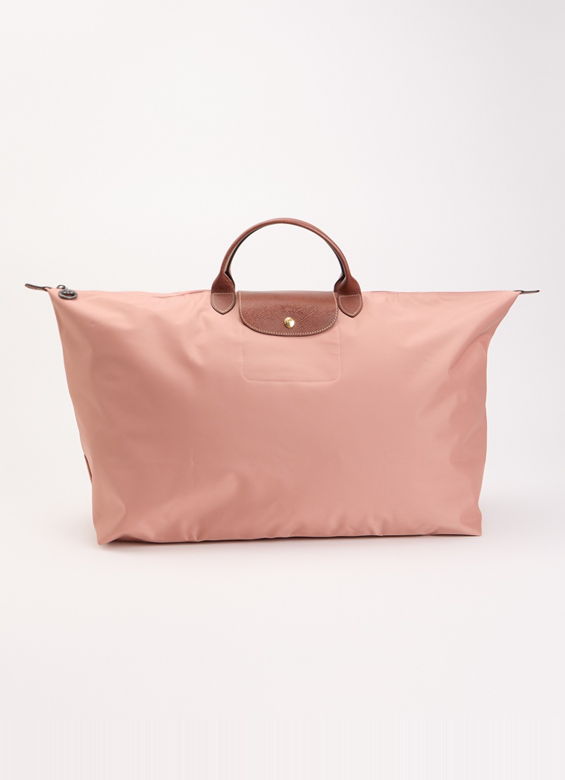 Longchamp Le Pliage reistas XL met leren details - voorkant 2 oudroze