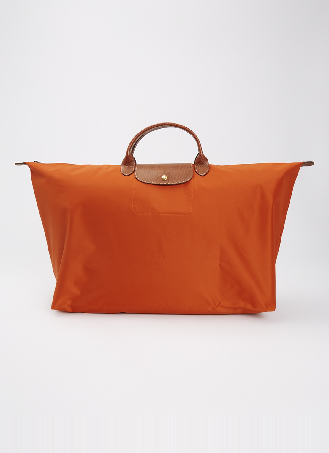 Longchamp Le Pliage reistas XL met leren details - voorkant roodbruin