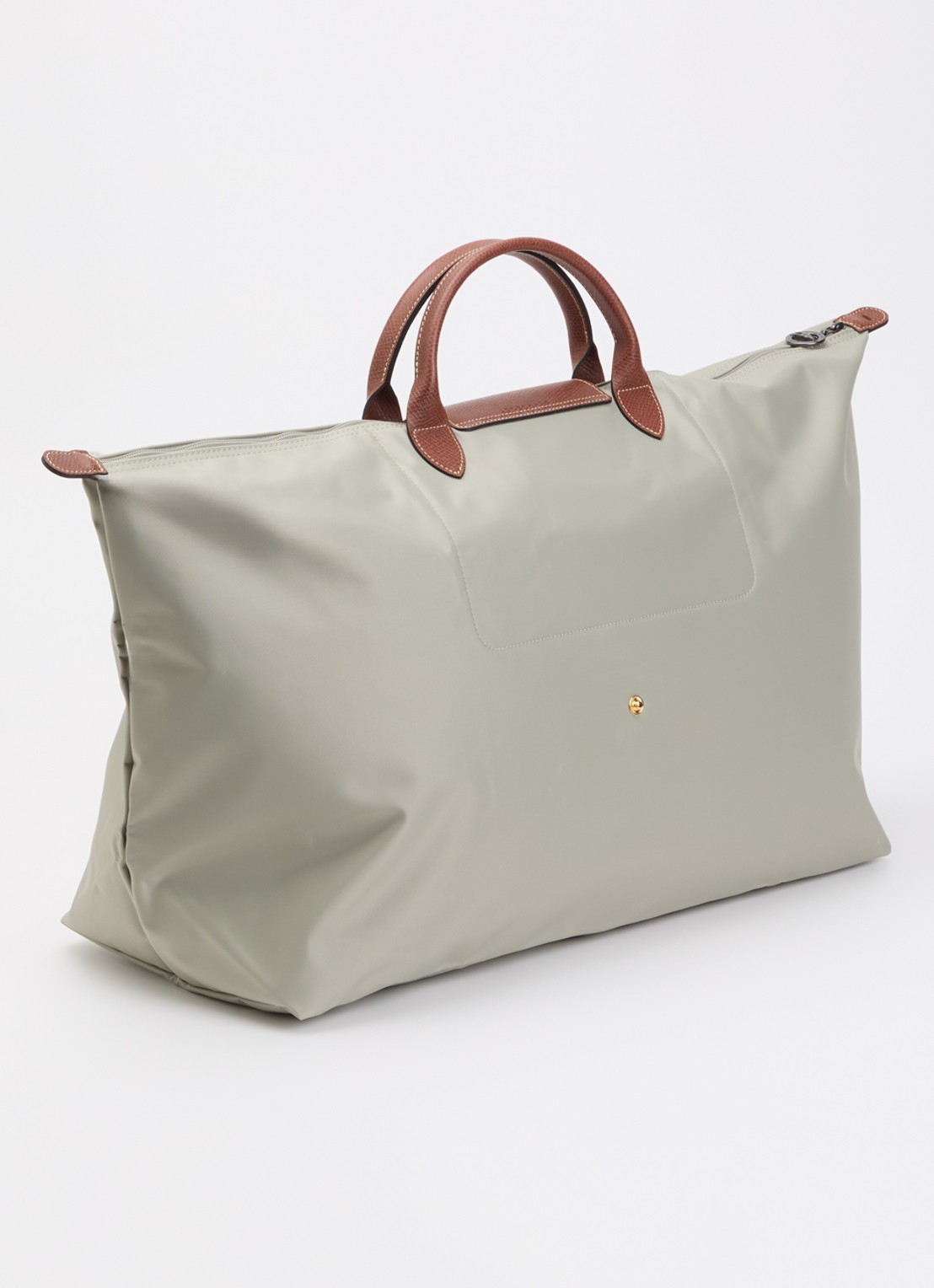 Longchamp Le Pliage reistas XL met leren details - achterkant grijs
