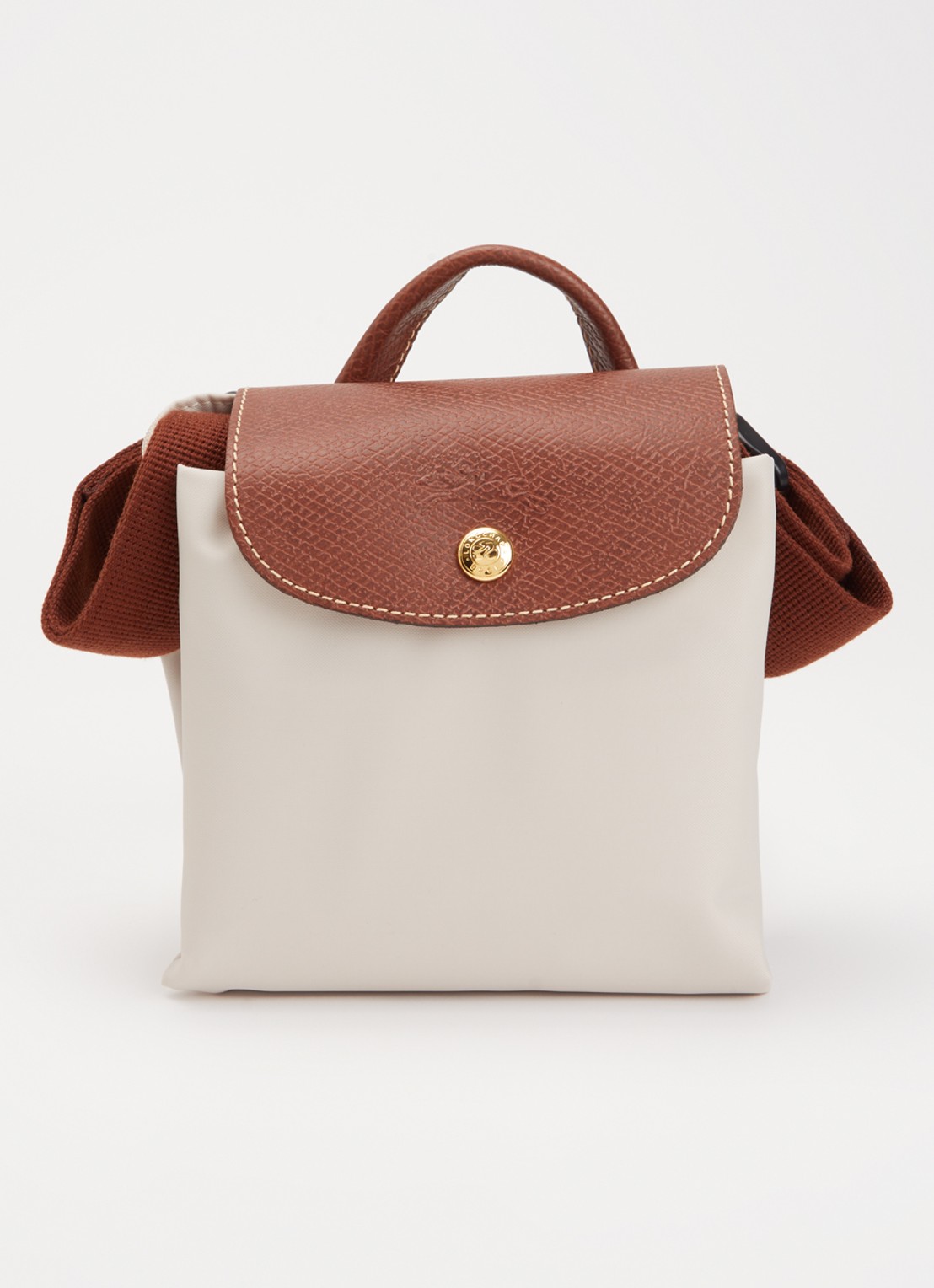 Longchamp Le Pliage rugzak M met leren details - detail 3 creme