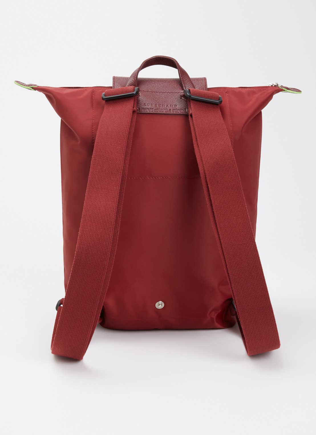 Longchamp Le Pliage rugzak M met leren details - achterkant bordeauxrood