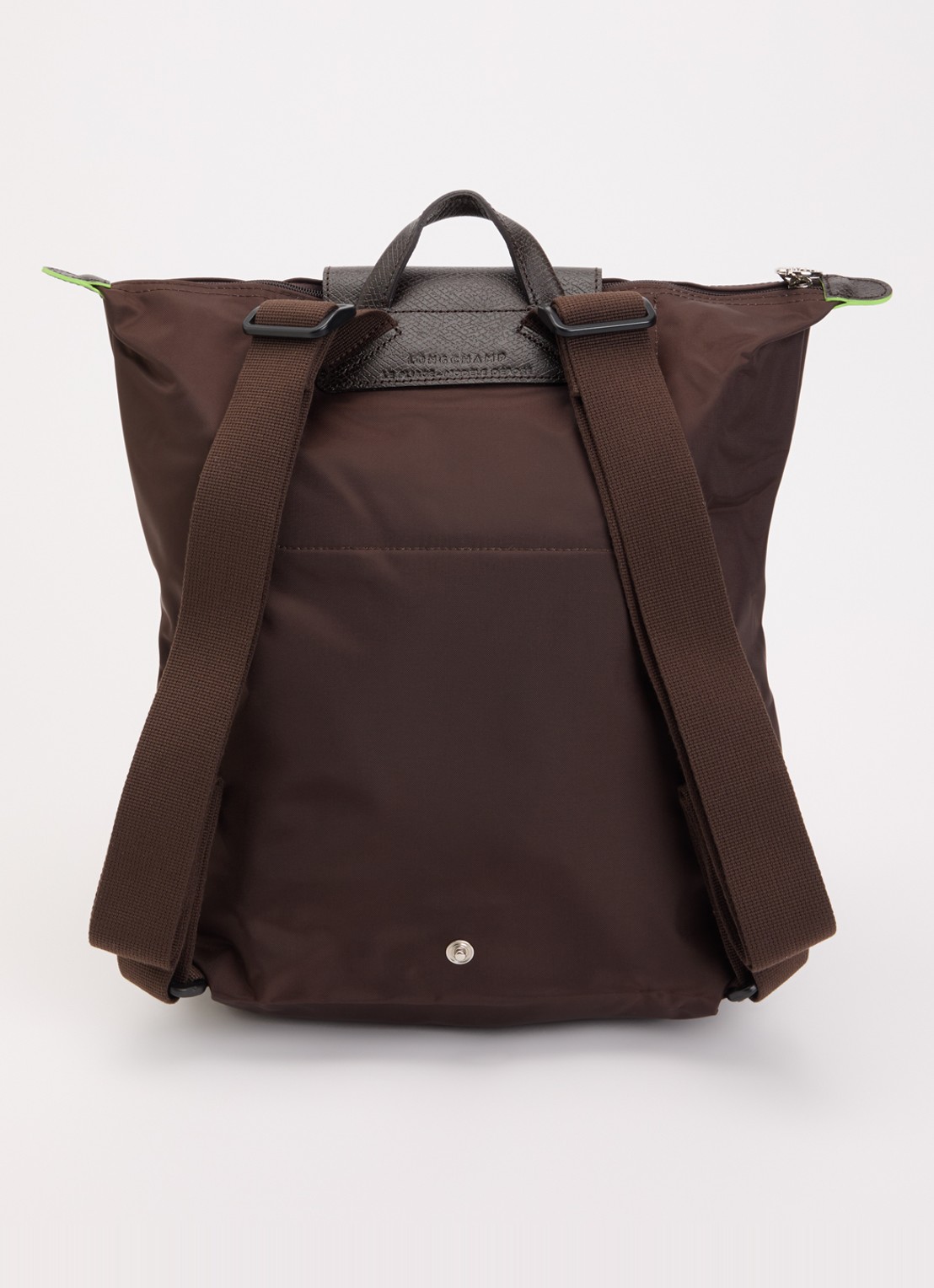 Longchamp Le Pliage rugzak M met leren details - achterkant 6 donkerbruin