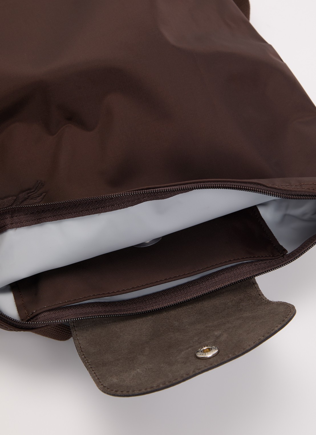 Longchamp Le Pliage rugzak M met leren details - detail 4 donkerbruin