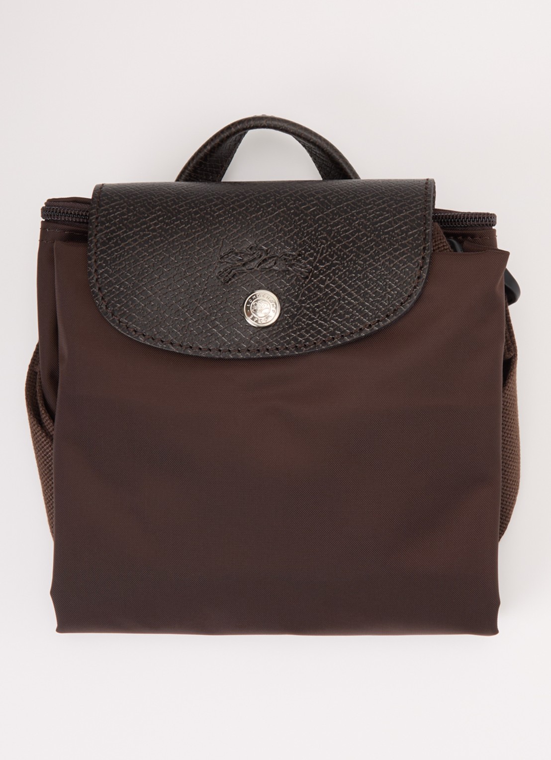 Longchamp Le Pliage rugzak M met leren details - detail 5 donkerbruin