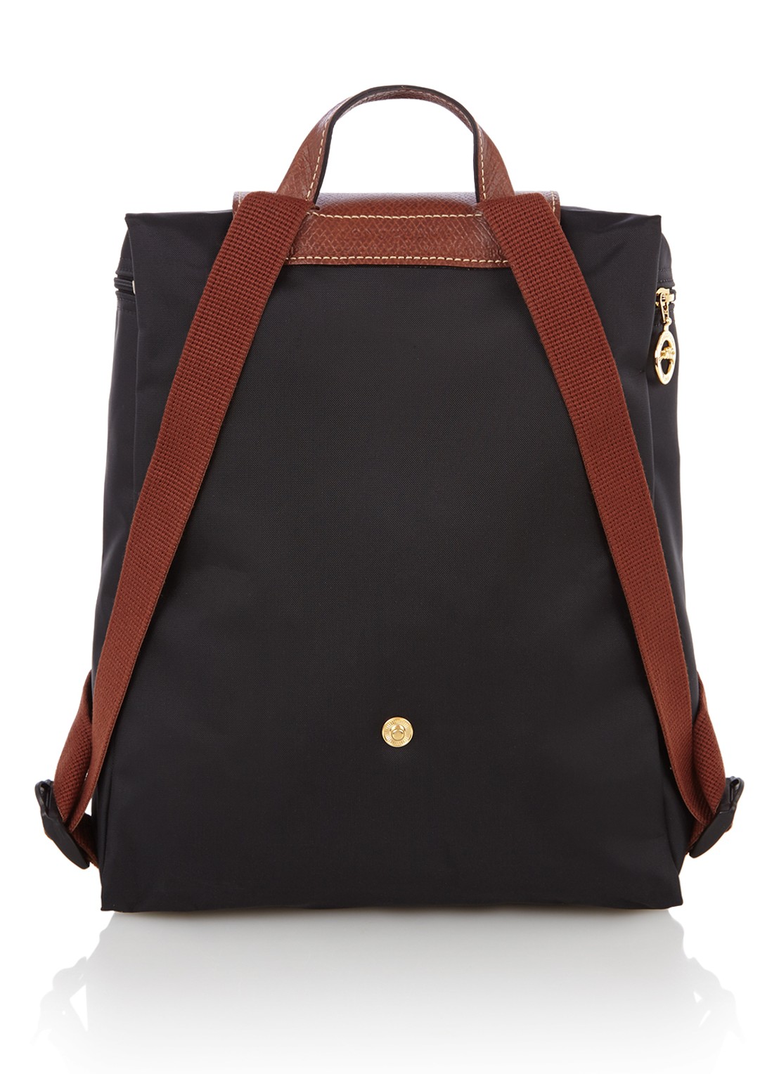 Longchamp Le Pliage rugzak met leren details - detail 3 zwart
