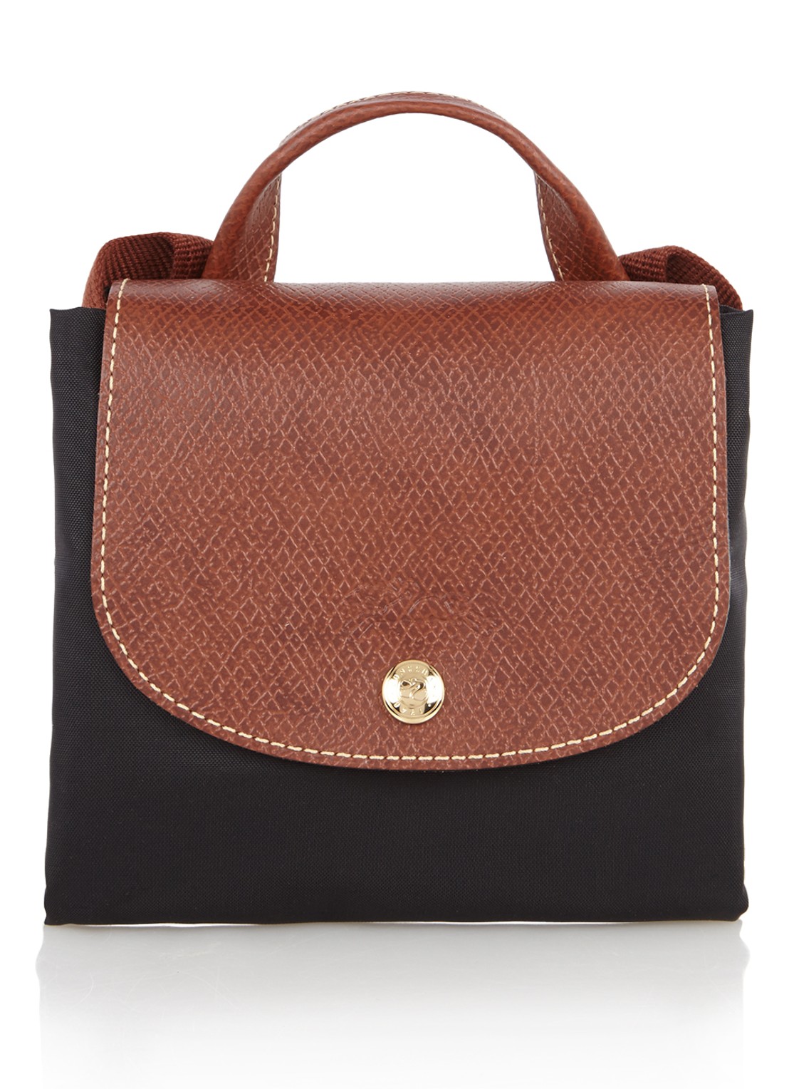 Longchamp Le Pliage rugzak met leren details - detail 5 zwart