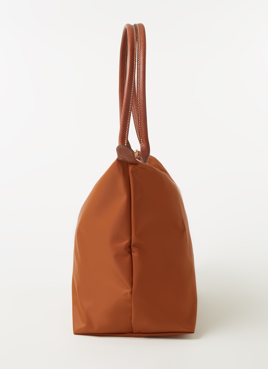 Longchamp Le Pliage schoudertas L met leren details - detail 4 cognac
