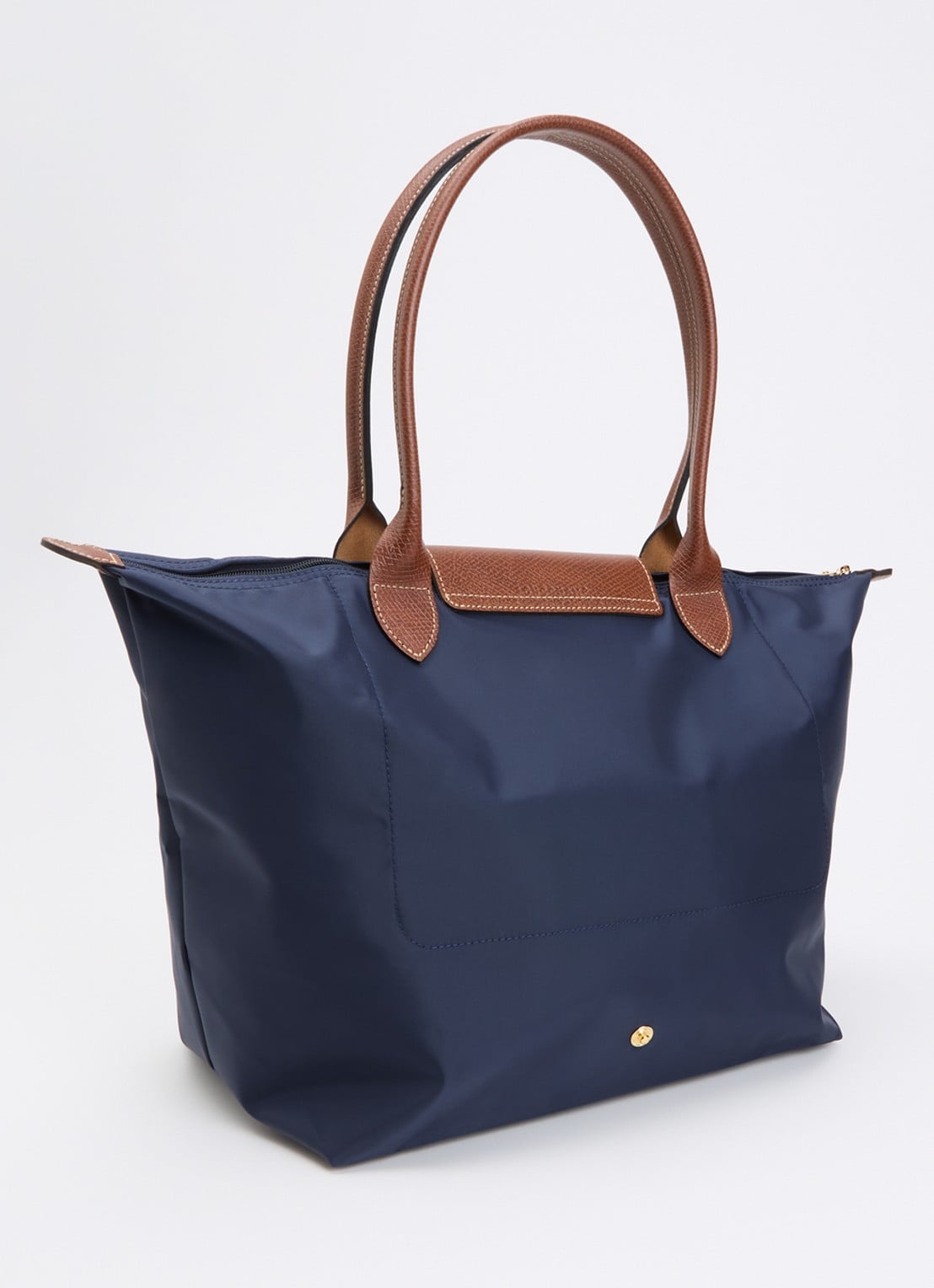 Longchamp Le Pliage schoudertas L met leren details - achterkant donkerblauw