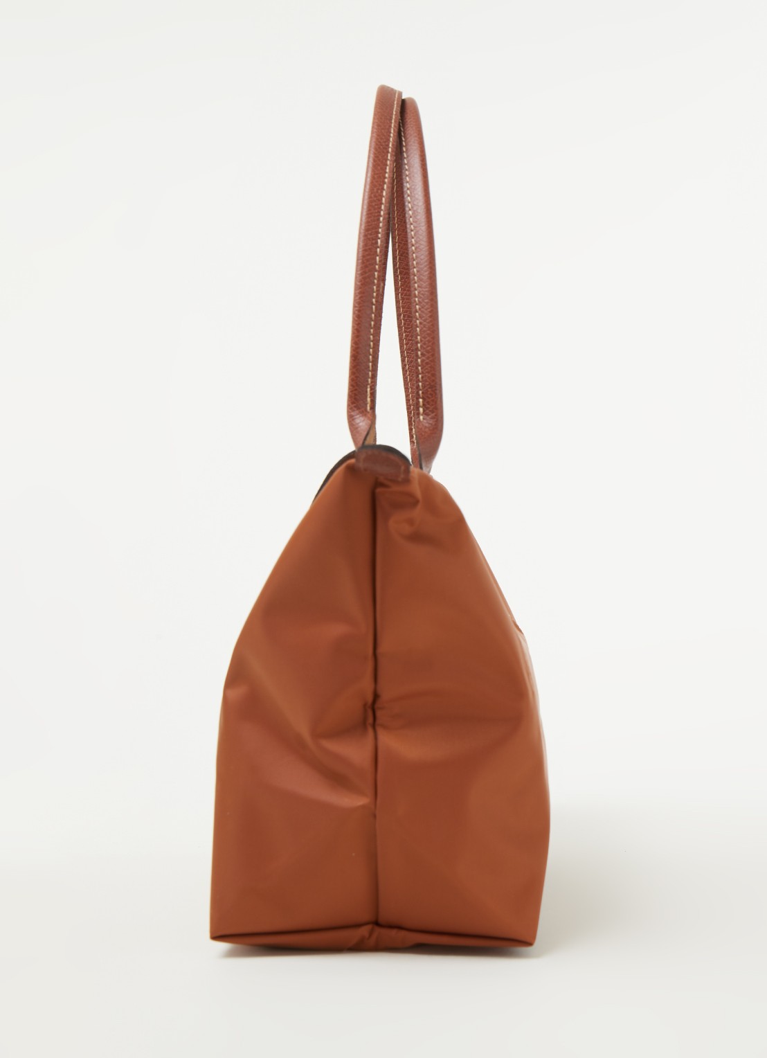 Longchamp Le Pliage schoudertas M met leren details - detail 4 cognac