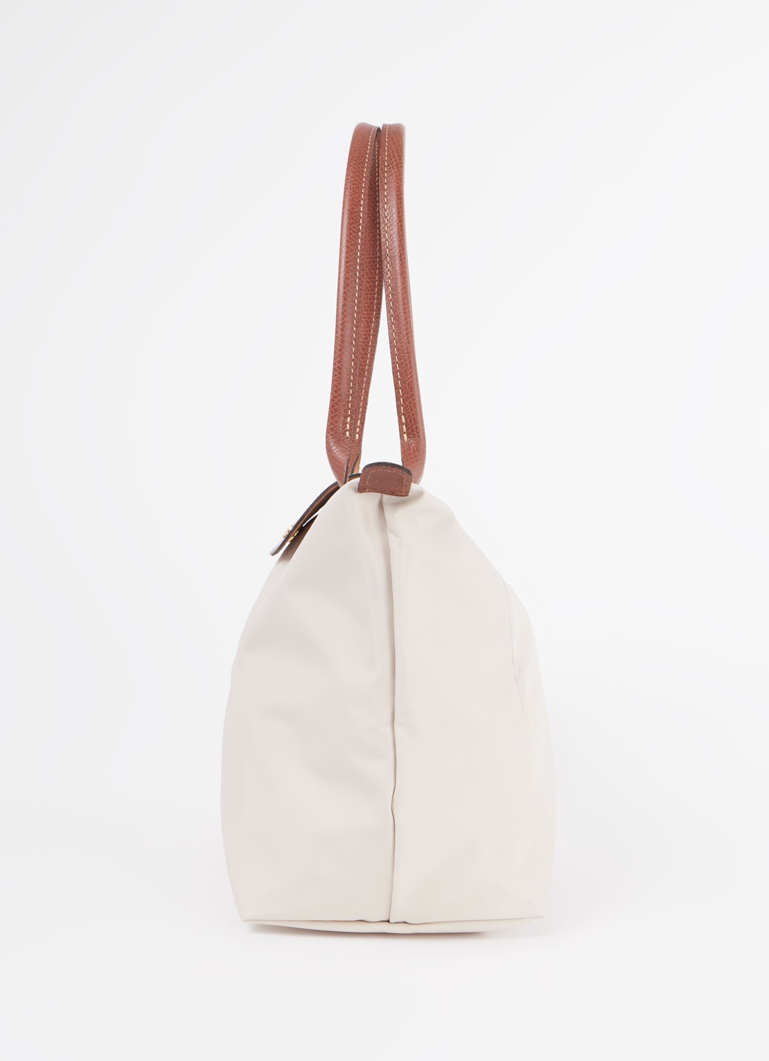 Longchamp Le Pliage schoudertas M met leren details - detail 5 creme