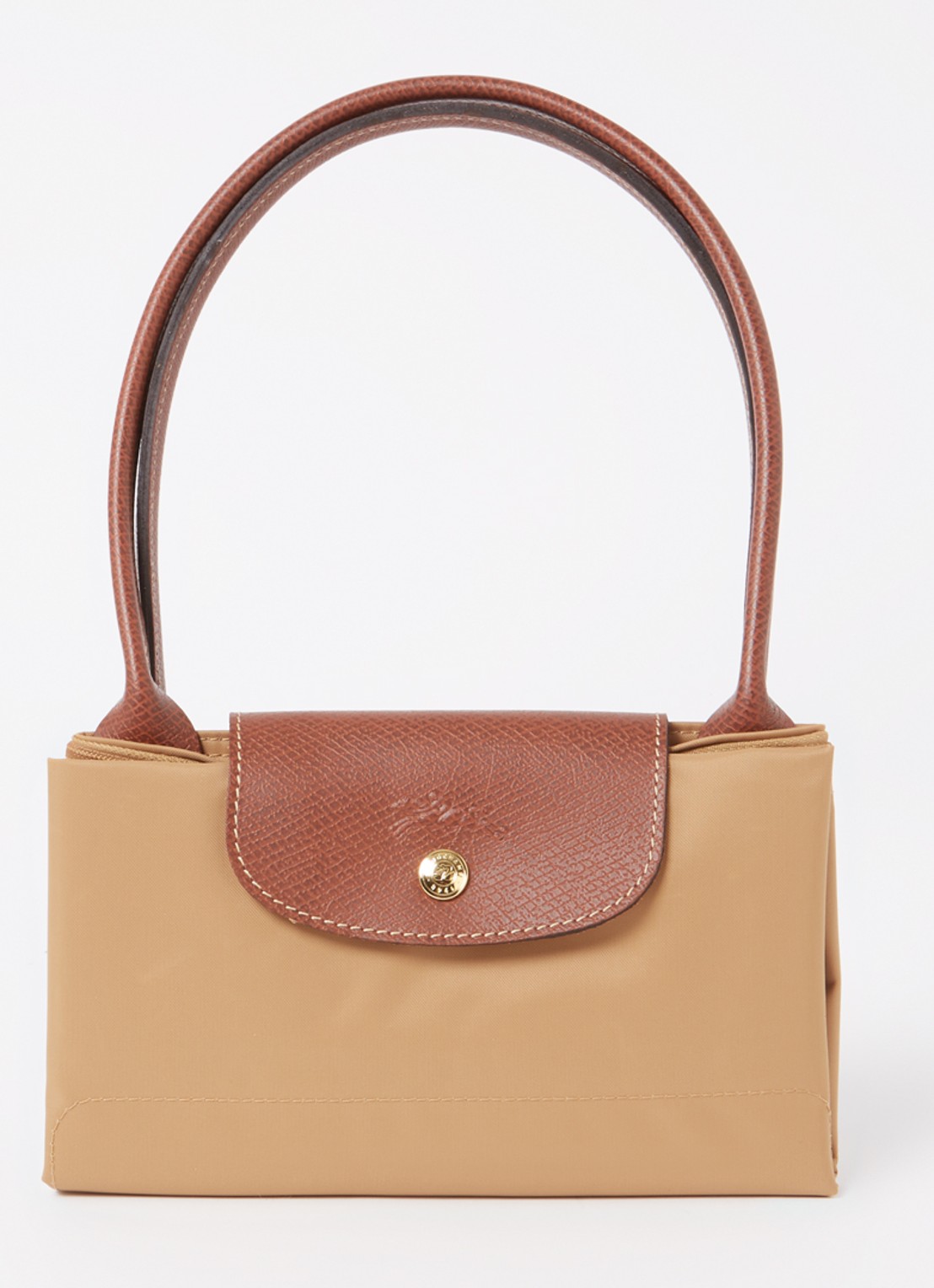 Longchamp Le Pliage schoudertas M met leren details - detail 3 camel