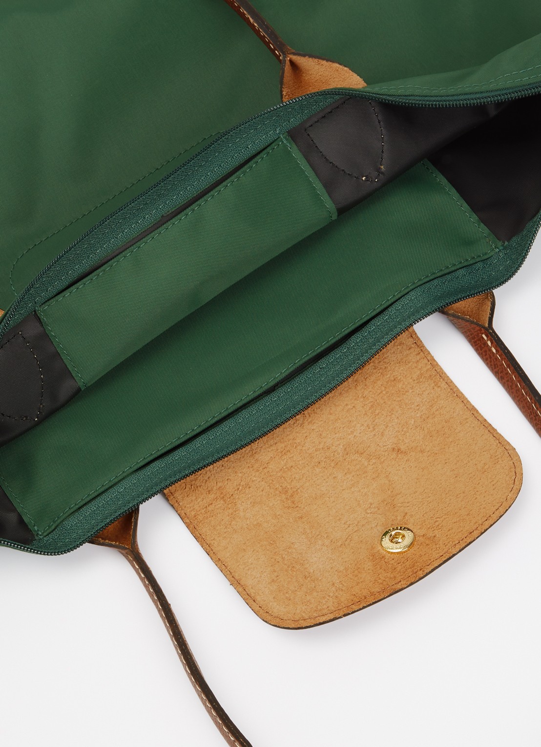 Longchamp Le Pliage schoudertas M met leren details - detail 4 groen