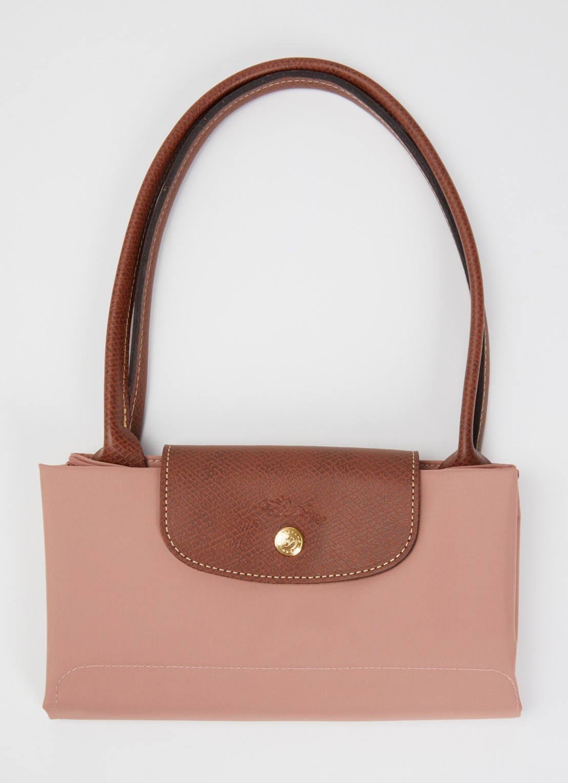 Longchamp Le Pliage schoudertas M met leren details - detail 4 oudroze