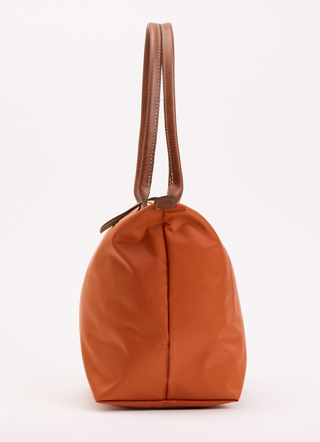 Longchamp Le Pliage schoudertas M met leren details - detail 4 oranjebruin