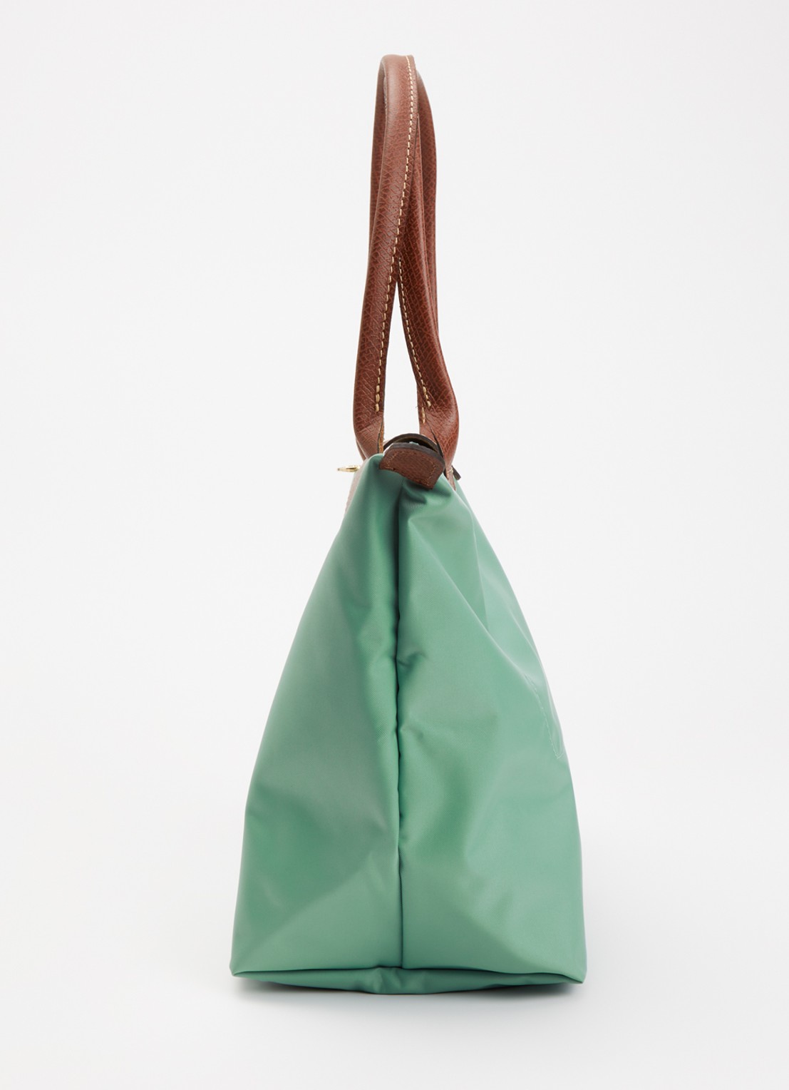 Longchamp Le Pliage schoudertas M met leren details - detail 2 zeegroen