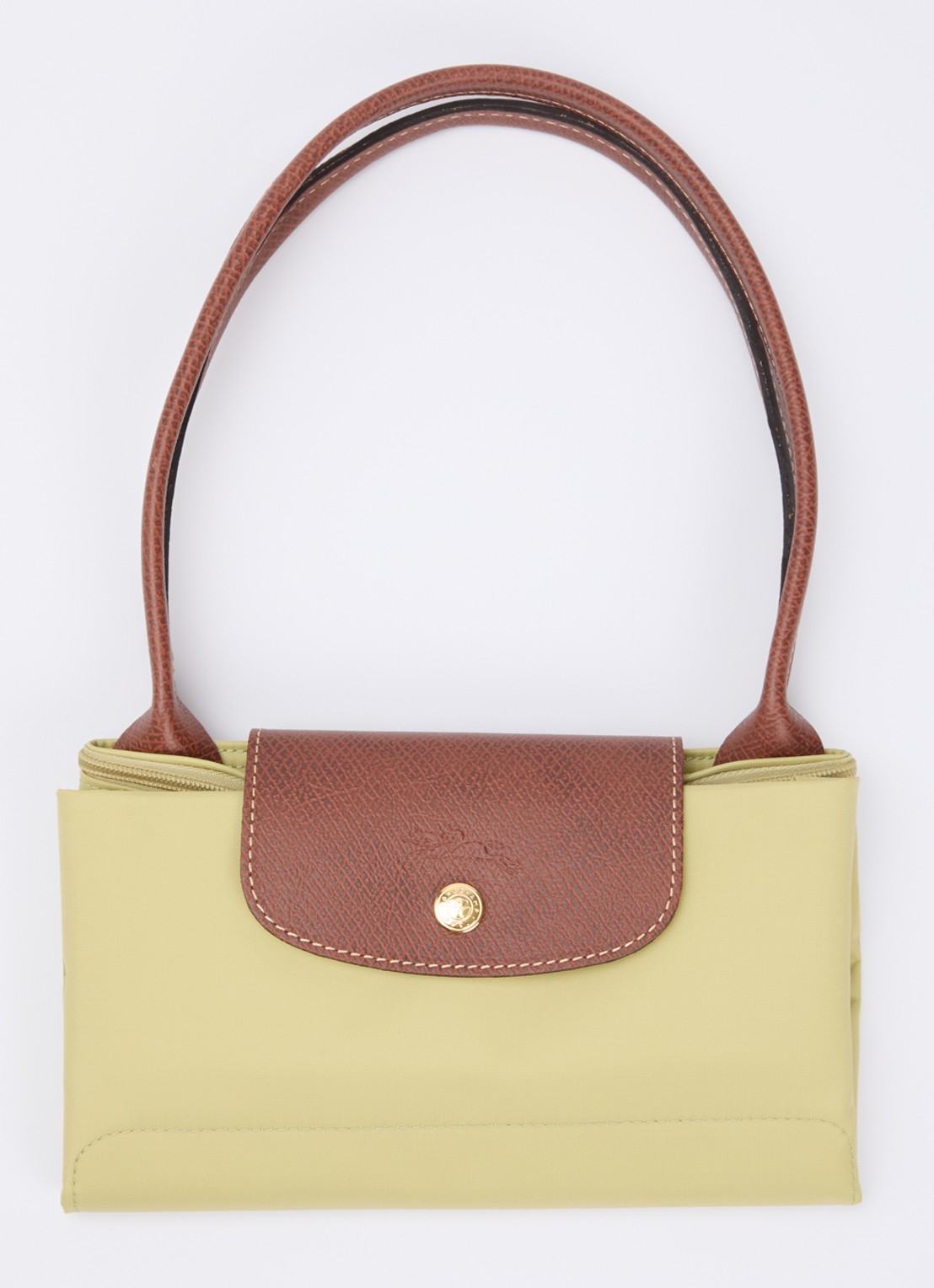 Longchamp Le Pliage schoudertas M met leren details - detail 3 mosgroen