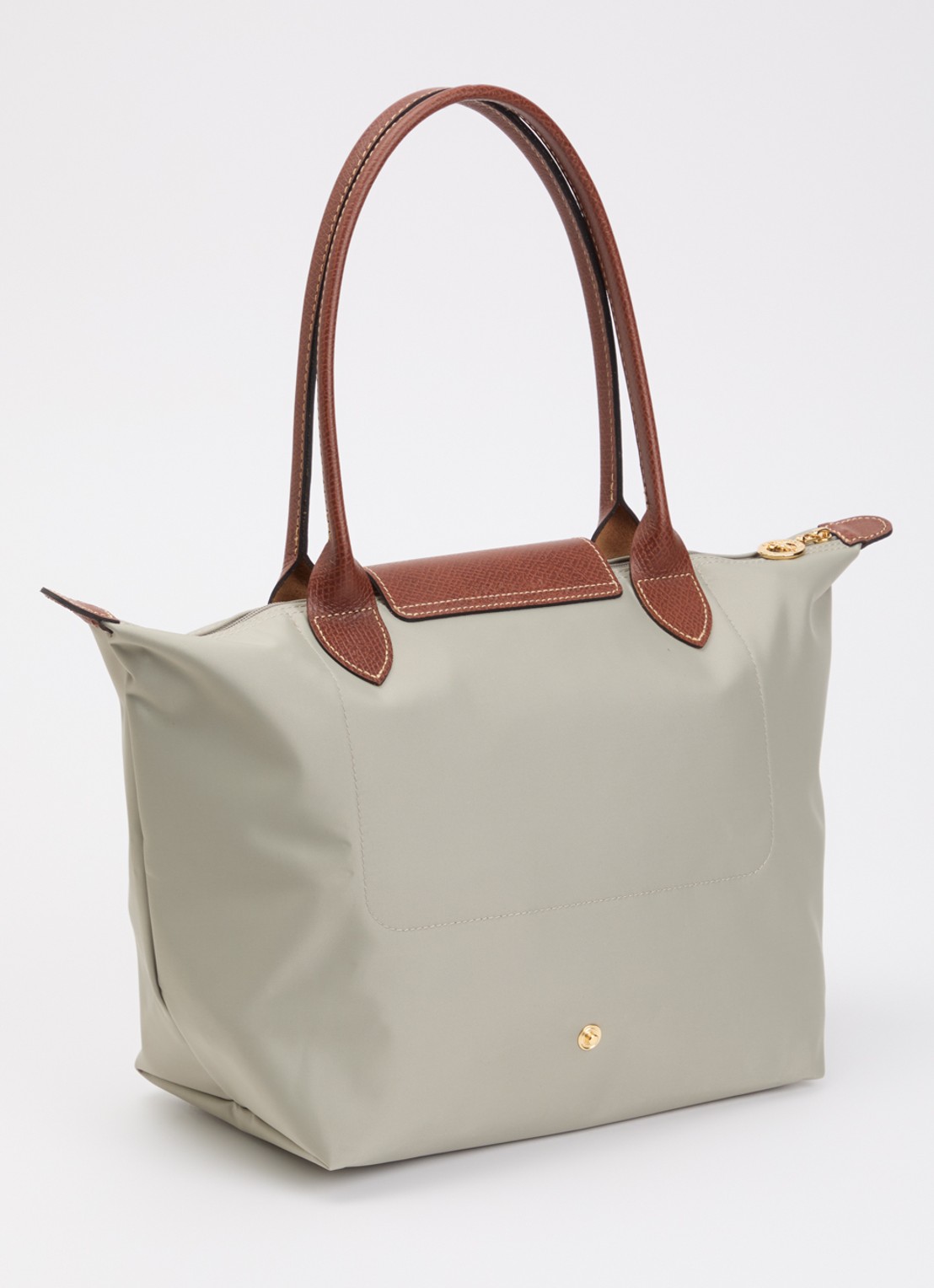 Longchamp Le Pliage schoudertas M met leren details - achterkant 3 grijs