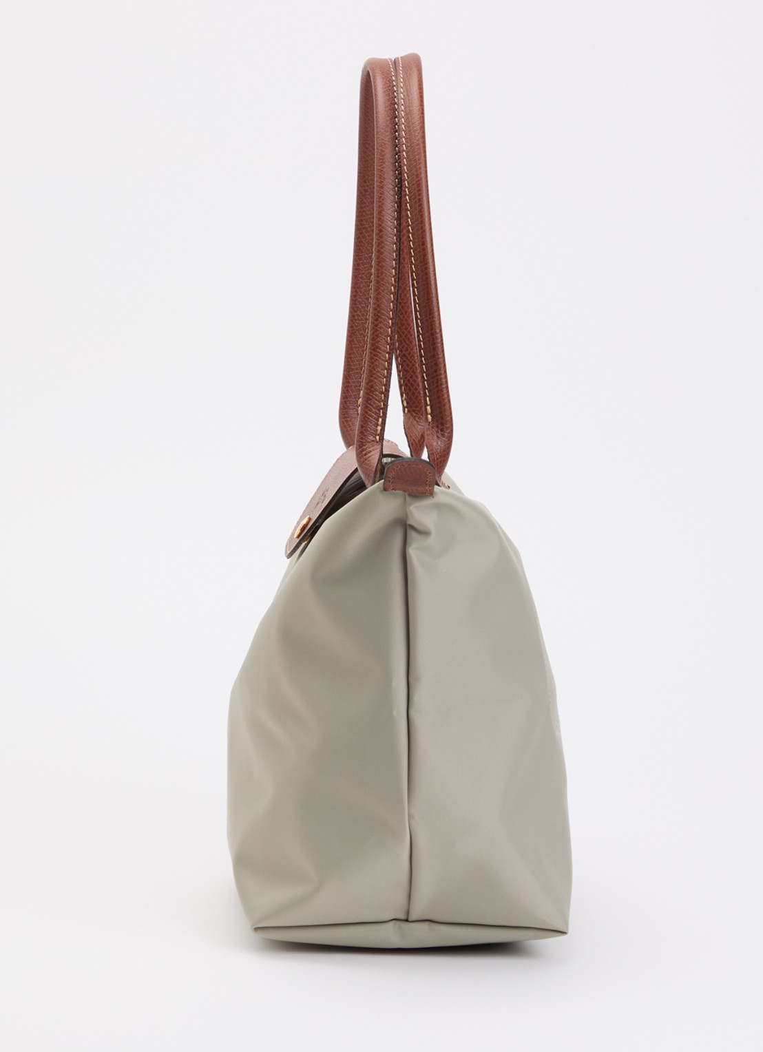 Longchamp Le Pliage schoudertas M met leren details - detail 5 grijs