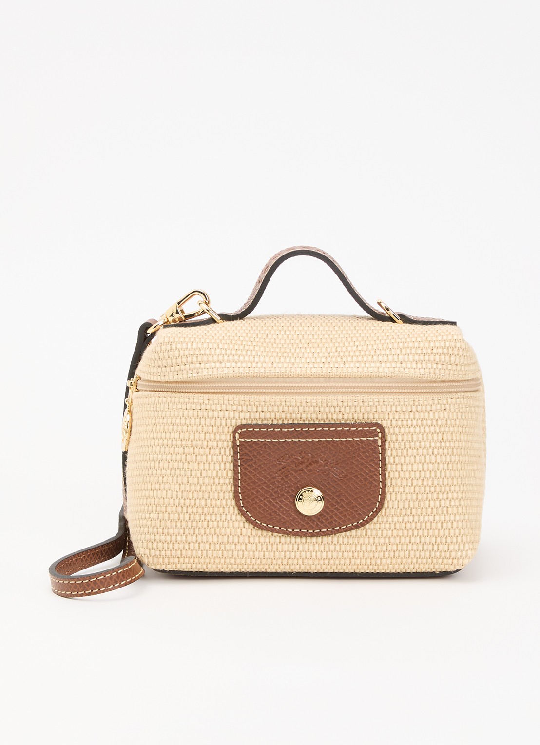 Longchamp  Le Pliage XS crossbody tas met afneembare schouderriem en leren details - voorkant 2 bruin