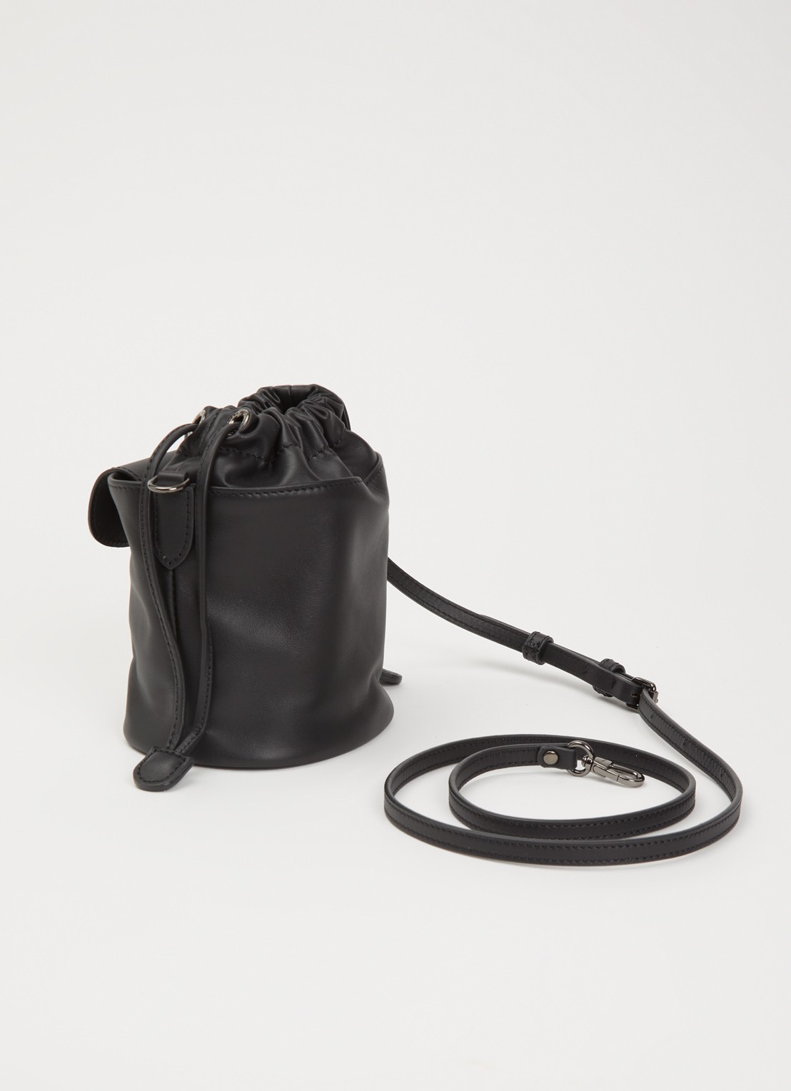 Longchamp Le Pliage Xtra crossbodytas XS van leer - achterkant zwart