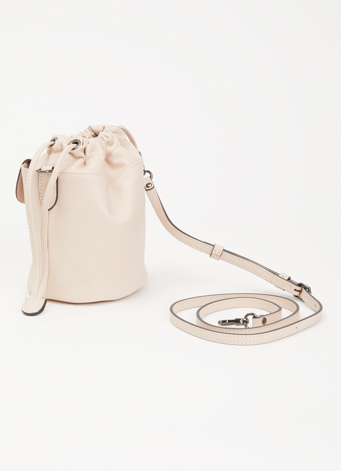 Longchamp Le Pliage Xtra crossbodytas XS van leer - achterkant 4 lichtroze