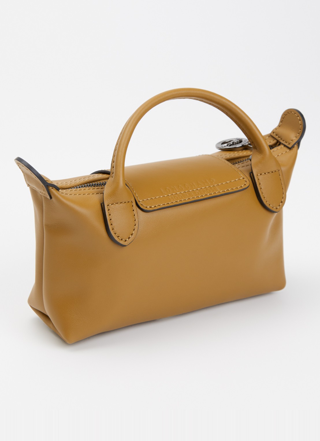 Longchamp Le Pliage Xtra handtas XS van leer met afneembare schouderriem - achterkant 7 cognac