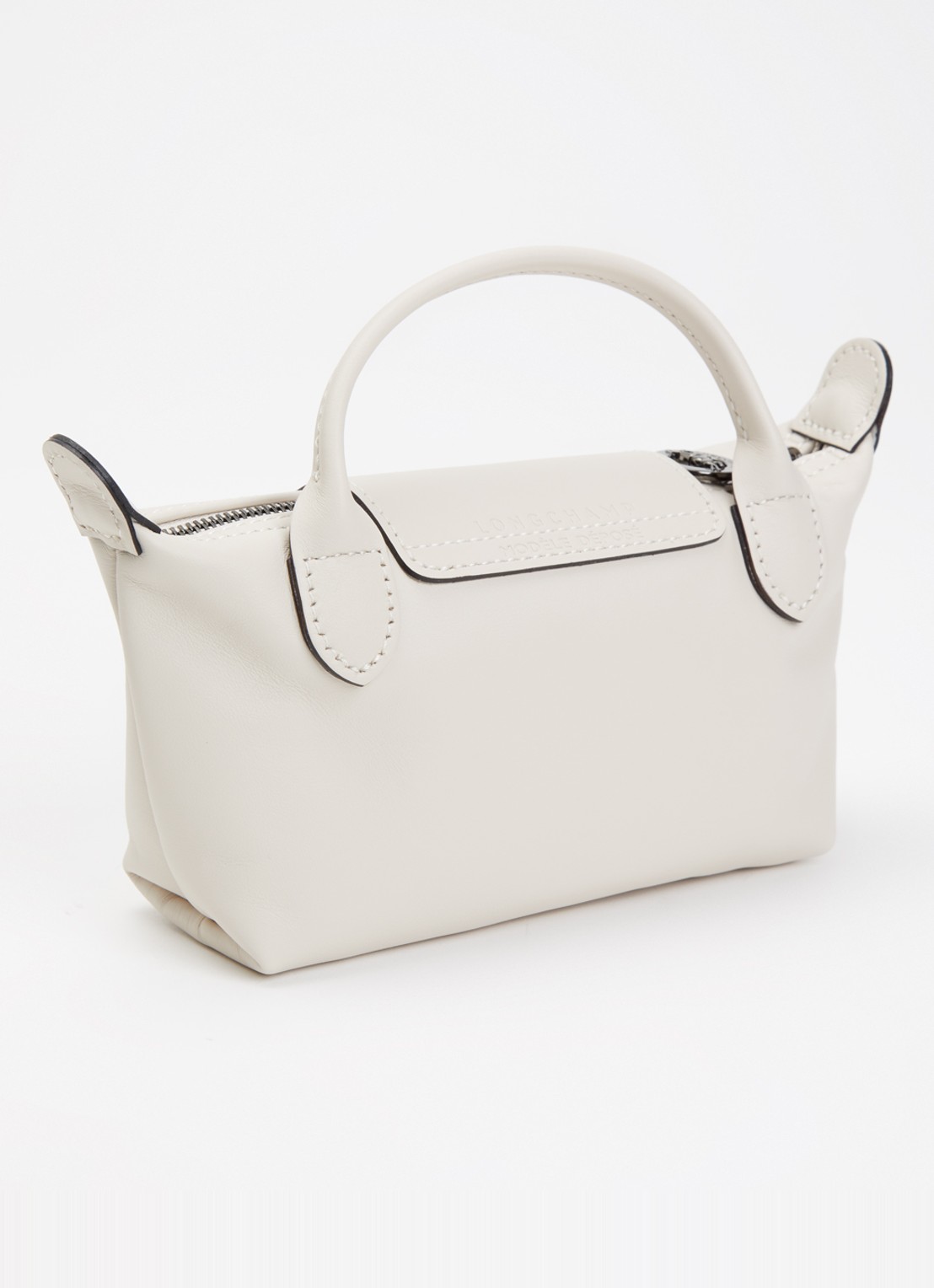 Longchamp Le Pliage Xtra handtas XS van leer met afneembare schouderriem - achterkant creme