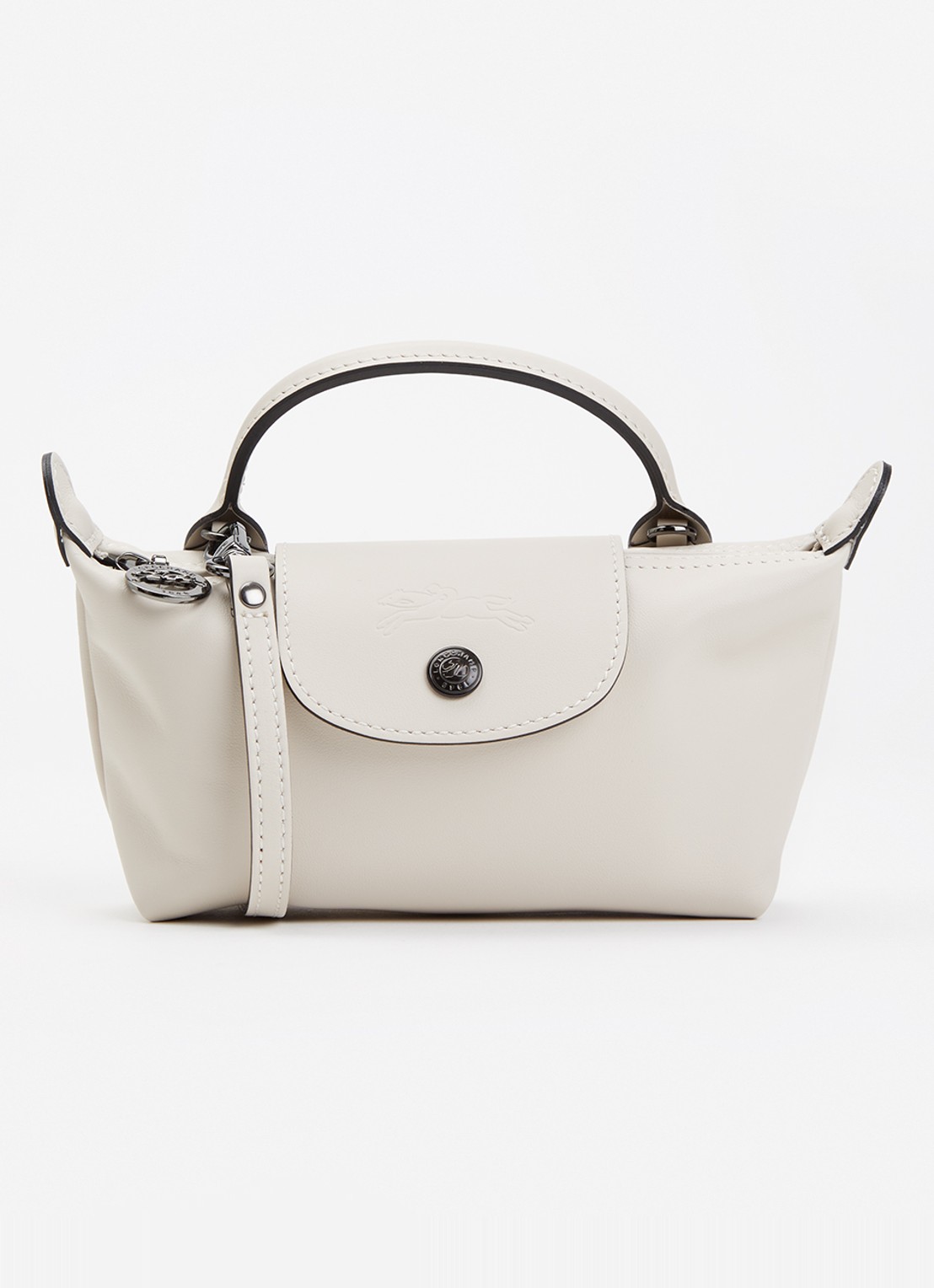 Longchamp Le Pliage Xtra handtas XS van leer met afneembare schouderriem - voorkant 5 creme
