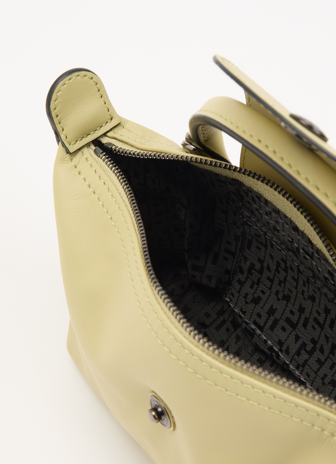 Longchamp Le Pliage Xtra handtas XS van leer met afneembare schouderriem - detail 5 lichtgroen