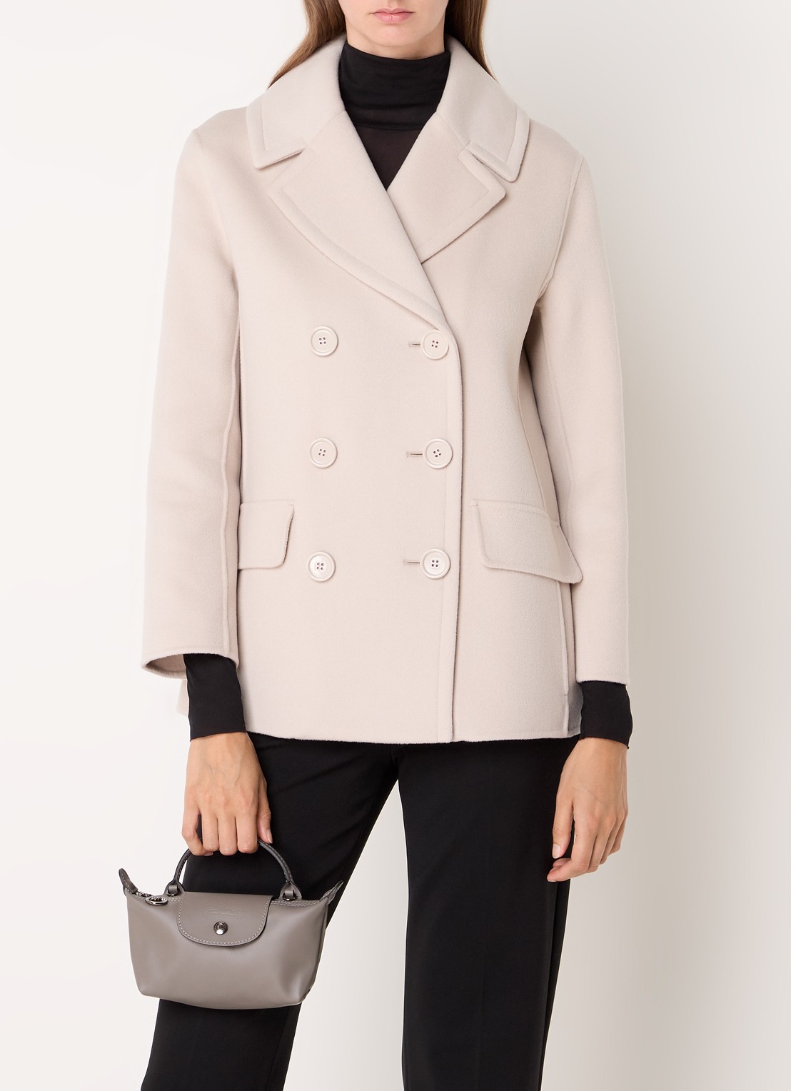 Longchamp Le Pliage Xtra handtas XS van leer - voorkant 2 grijs