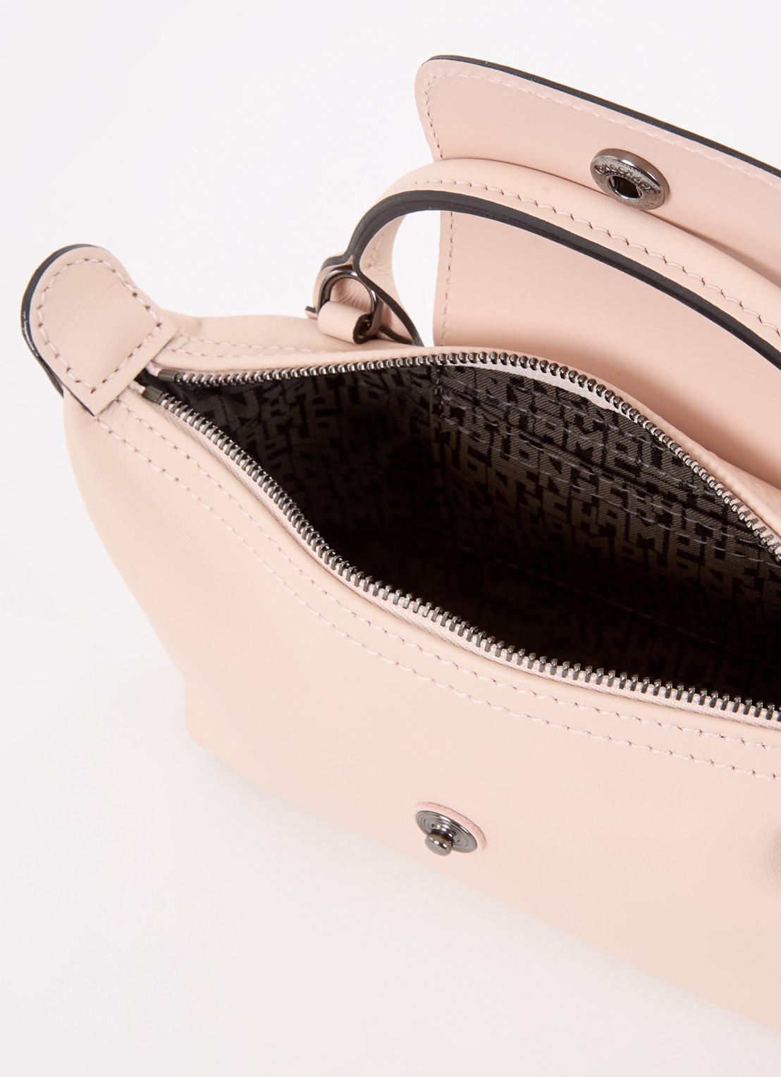 Longchamp Le Pliage Xtra handtas XS van leer - detail lichtroze