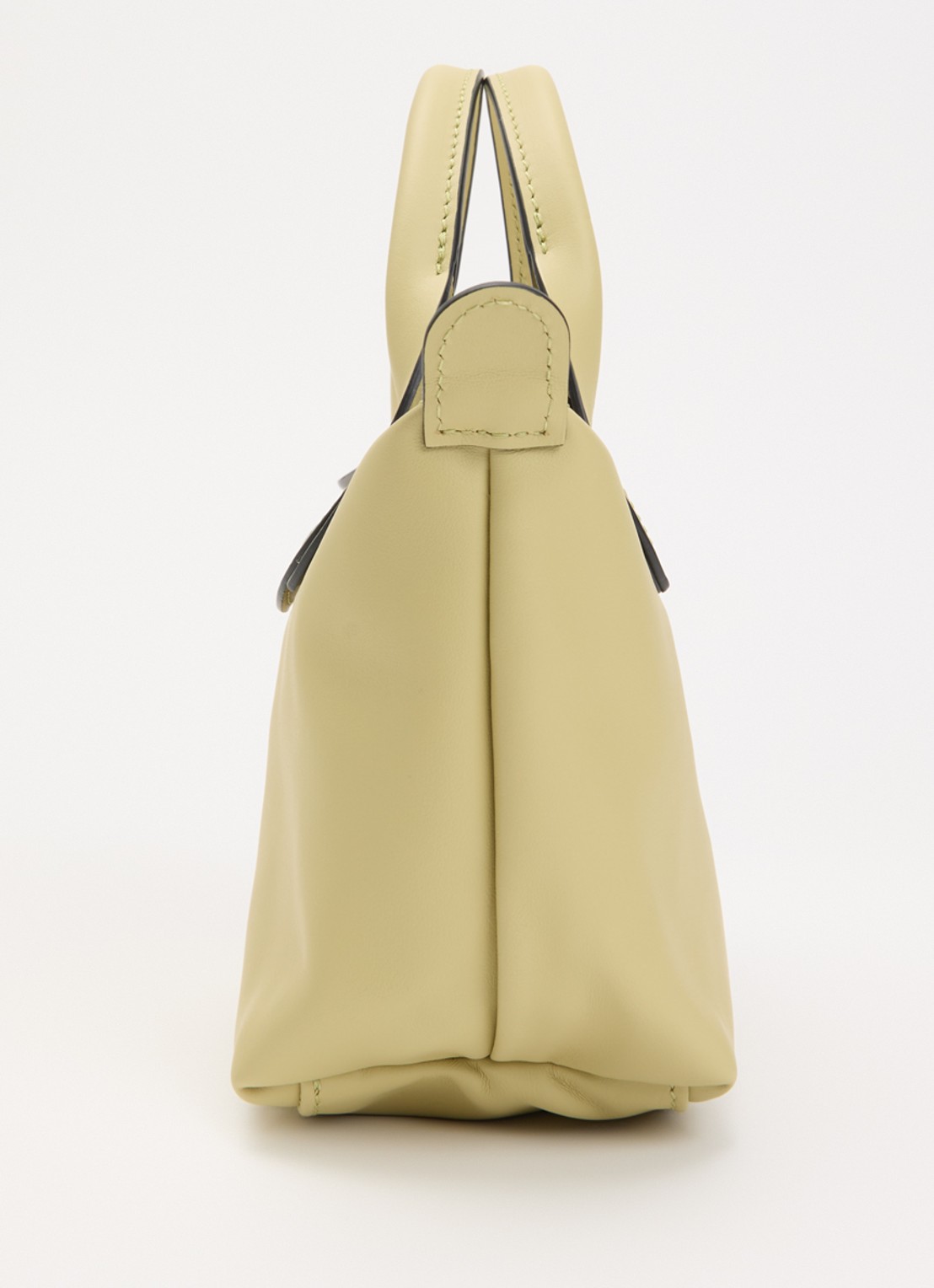 Longchamp Le Pliage Xtra handtas XS van leer - detail 2 lichtgroen