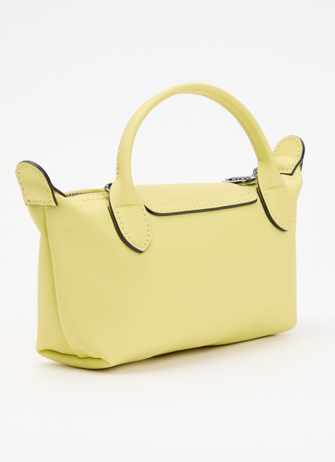 Longchamp Le Pliage Xtra handtas XS van leer - achterkant 4 geel