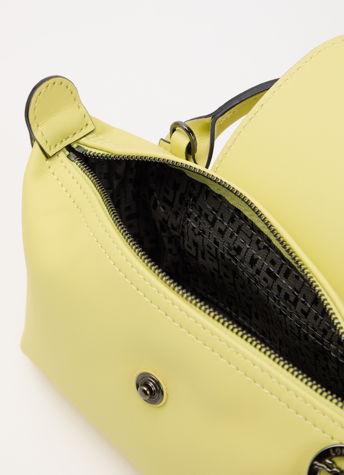 Longchamp Le Pliage Xtra handtas XS van leer - detail geel
