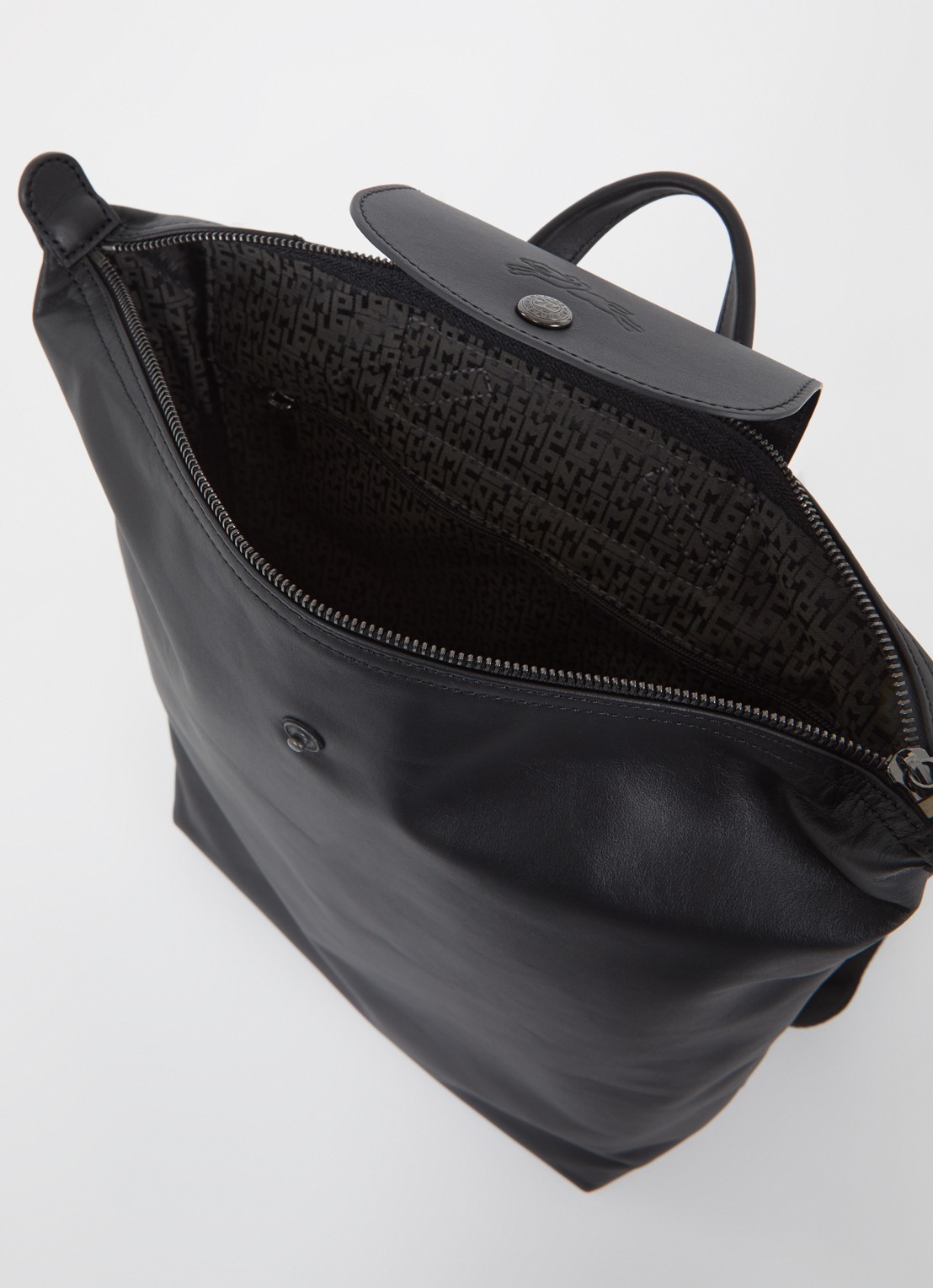 Longchamp Le Pliage Xtra rugzak M van leer - detail 4 zwart