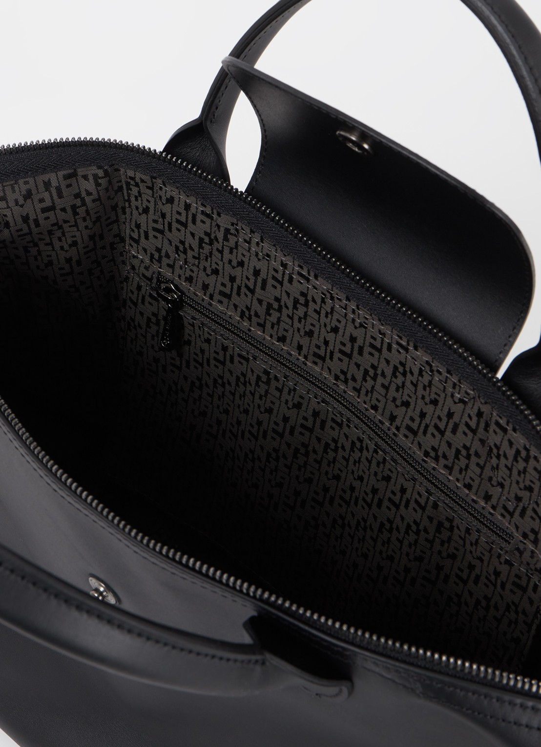 Longchamp Le Pliage Xtra S handtas van leer met afneembare schouderriem - detail zwart
