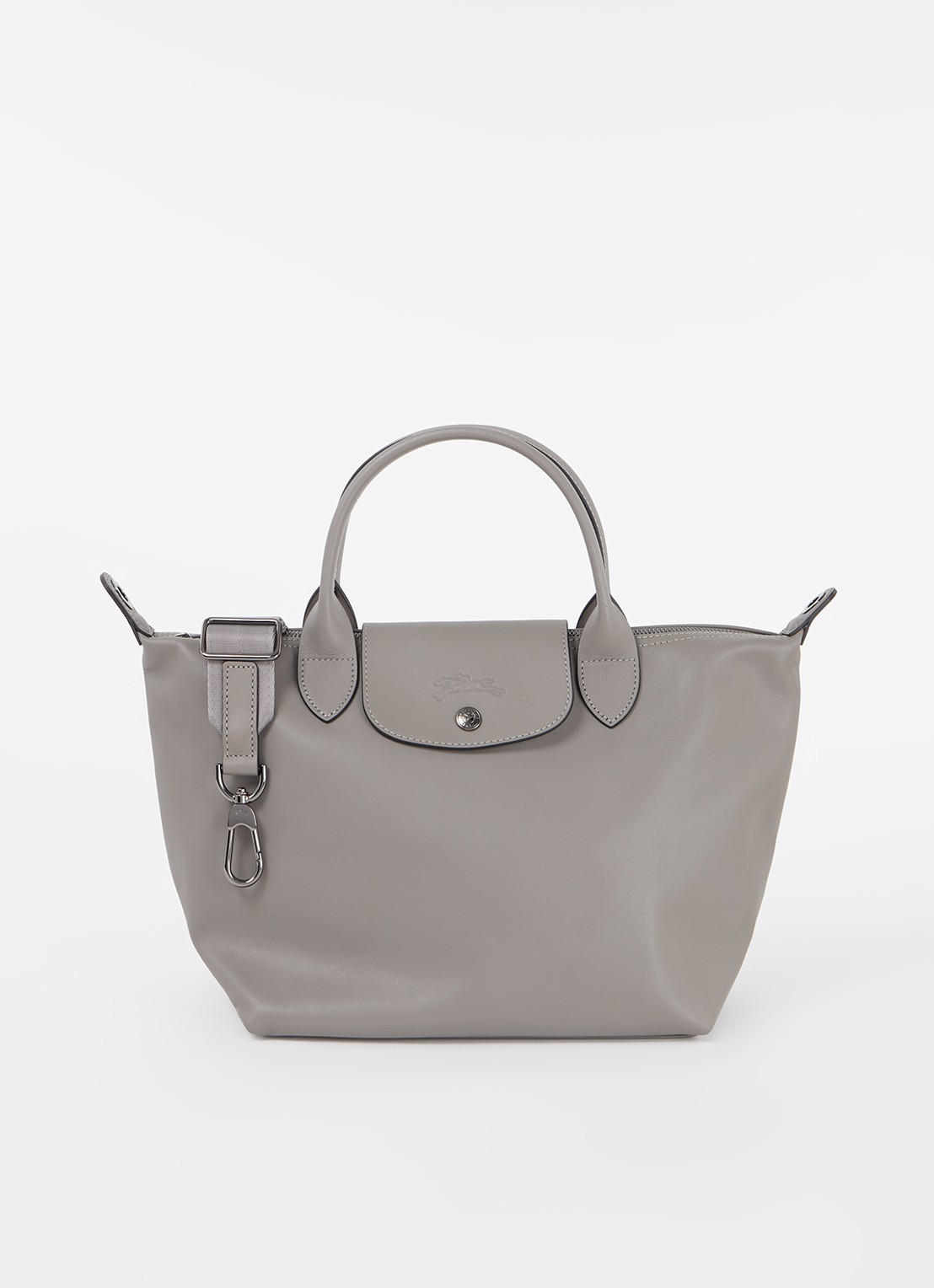 Longchamp Le Pliage Xtra S handtas van leer met afneembare schouderriem - voorkant 4 grijs