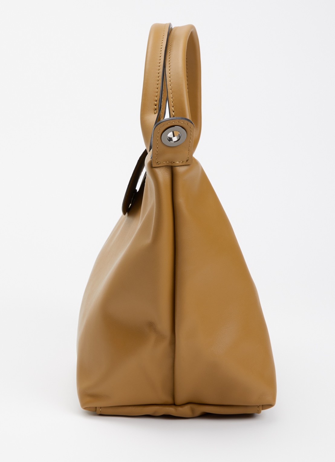 Longchamp Le Pliage Xtra S handtas van leer met afneembare schouderriem - detail 2 cognac