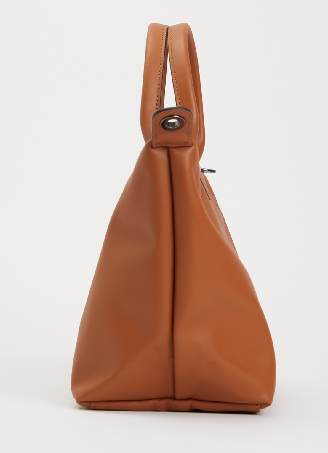 Longchamp Le Pliage Xtra S handtas van leer met afneembare schouderriem - detail 2 oranjebruin
