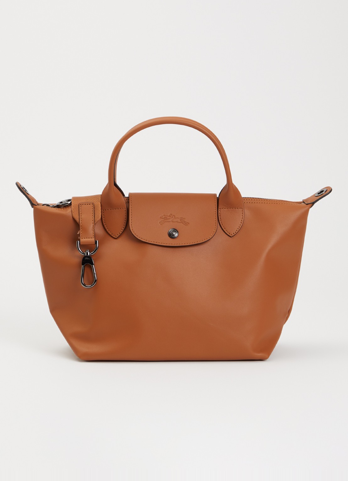 Longchamp Le Pliage Xtra S handtas van leer met afneembare schouderriem - voorkant 4 oranjebruin