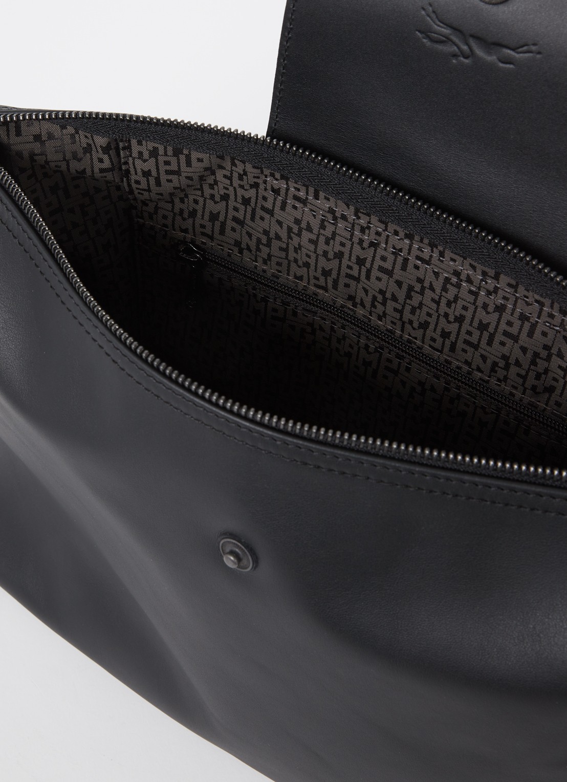 Longchamp Le Pliage Xtra schoudertas M van leer - detail 2 zwart