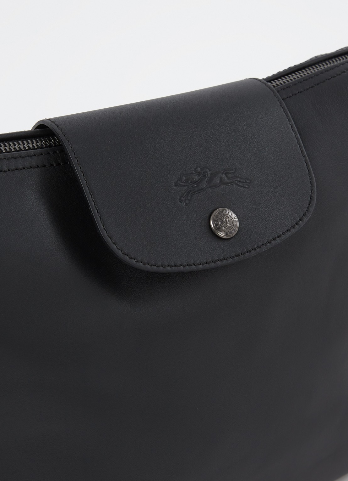 Longchamp Le Pliage Xtra schoudertas M van leer - detail 4 zwart