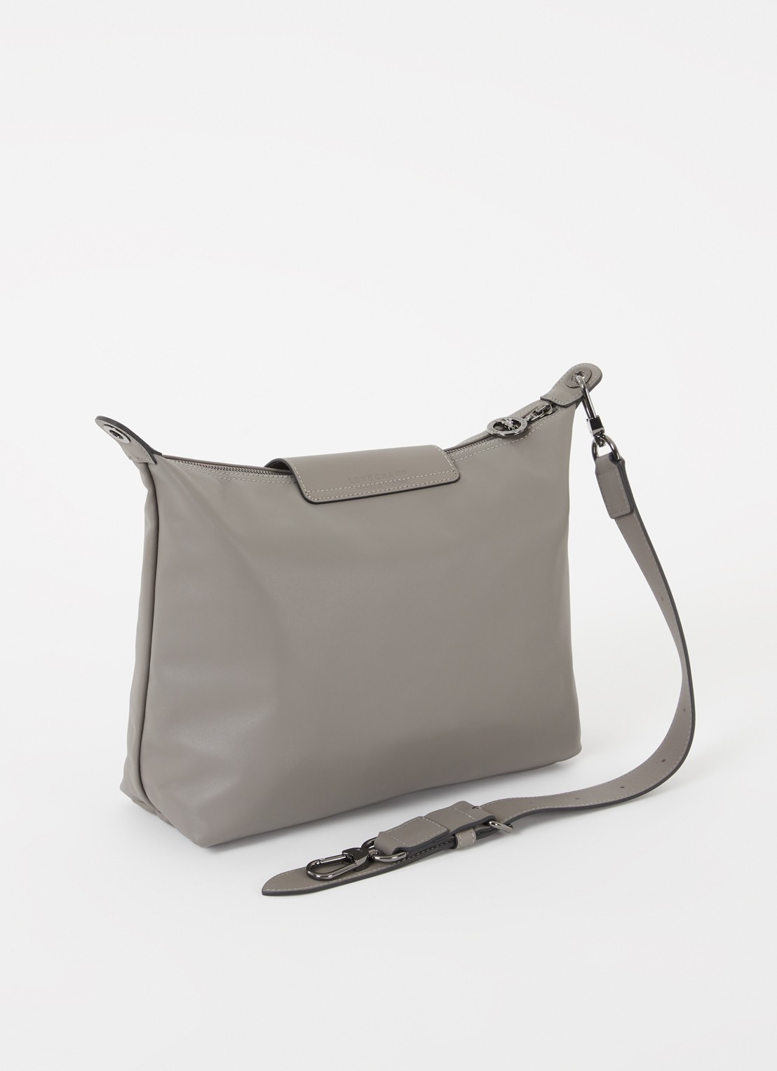 Longchamp Le Pliage Xtra schoudertas M van leer - achterkant grijs