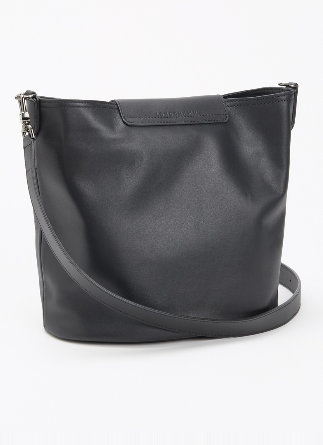 Longchamp Le Pliage Xtra schoudertas M van leer - achterkant 3 zwart